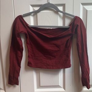 Off the shoulder long sleeve.